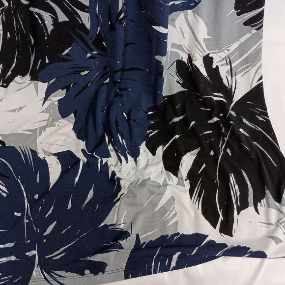 2/$30 GILI Elegant Blue and Black Leaf Print Dress (#1,270) - Picture 3 of 9